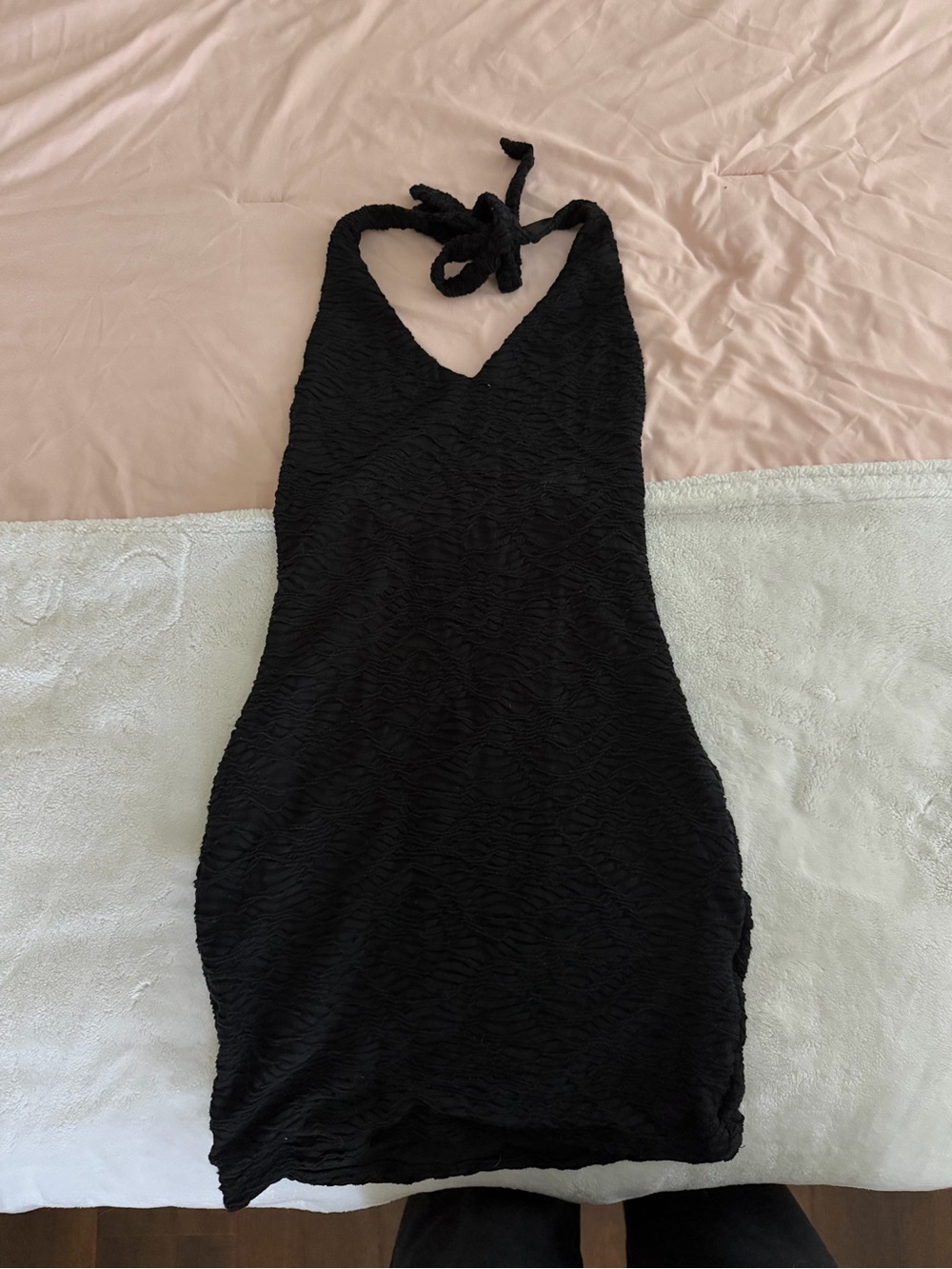 Black Halter Bodycon Dress - Women